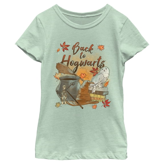 Girl's Harry Potter Chamber of Secrets Hedwig Back to Hogwarts Graphic Tee Mint Medium