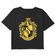 thumbnail image 1 of Girl's Harry Potter Classic Hufflepuff House Crest Graphic Cropped T-Shirt Black Large, 1 of 3