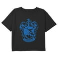 thumbnail image 1 of Girl's Harry Potter Classic Ravenclaw House Crest Graphic Cropped T-Shirt Black Small, 1 of 3