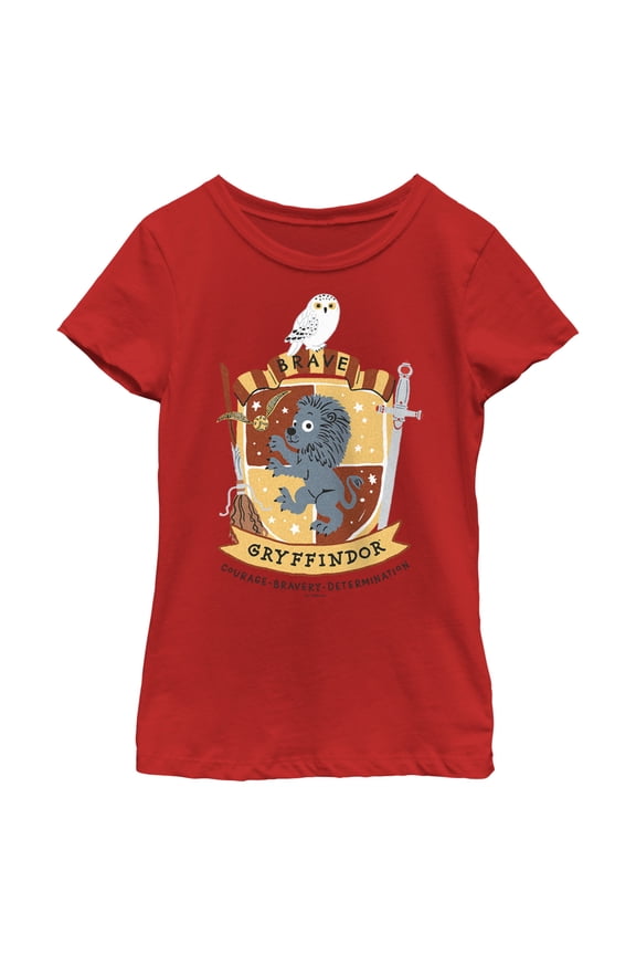 Girl's Harry Potter Cute Gryffindor Graphic Tee Red Small
