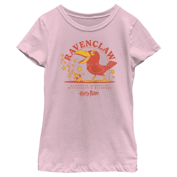 Girl's Harry Potter Cute Ravenclaw Eagle  Graphic Tee Light Pink Medium