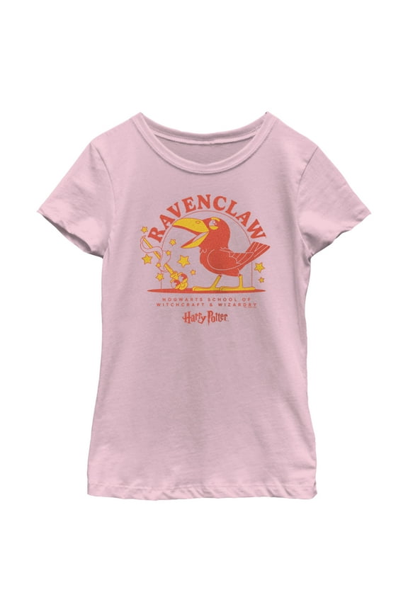 Girl's Harry Potter Cute Ravenclaw Eagle Graphic Tee Light Pink Medium