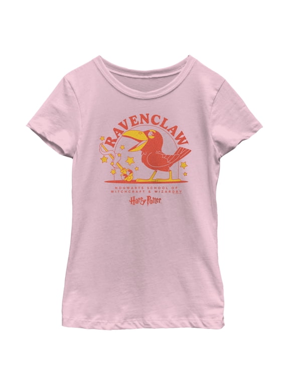 Girl's Harry Potter Cute Ravenclaw Eagle Graphic Tee Light Pink Small