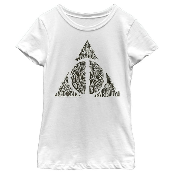 Girl's Harry Potter Deathly Hallows Secret  Graphic Tee White X Large