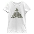 thumbnail image 1 of Girl's Harry Potter Deathly Hallows Secrets  Graphic Tee White Large, 1 of 4