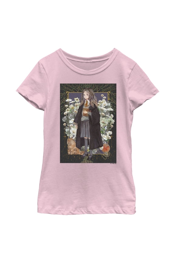 Girl's Harry Potter Fantasy Hermione Granger Graphic Tee Light Pink Large