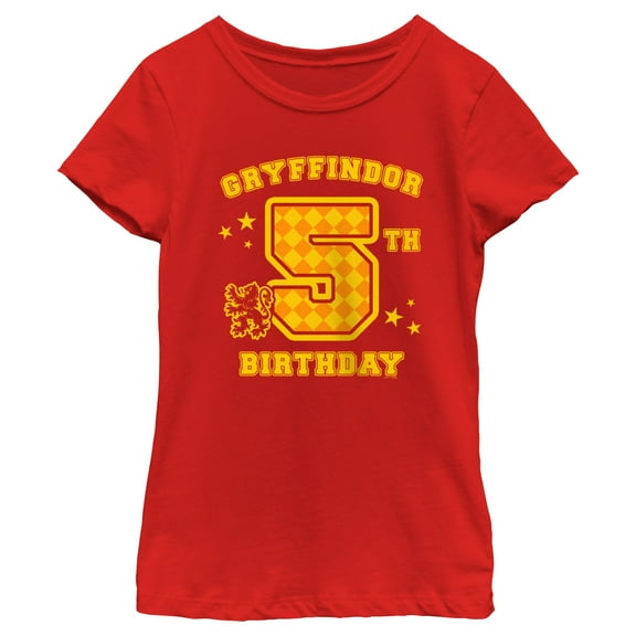 Girl's Harry Potter Gryffindor 5th Birthday Graphic Tee Red Medium