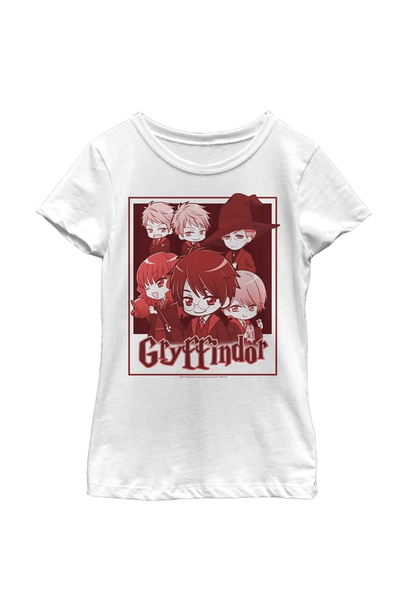 Girl's Harry Potter Gryffindor Cartoon Characters Graphic Tee White Medium