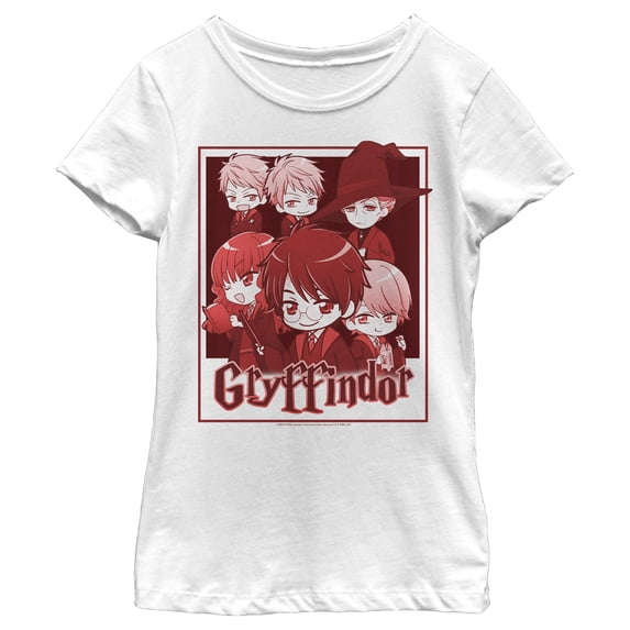 Girl's Harry Potter Gryffindor Cartoon Characters Graphic Tee White X Small
