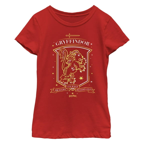 Girl's Harry Potter Gryffindor Lined Mascot  Graphic T-Shirt