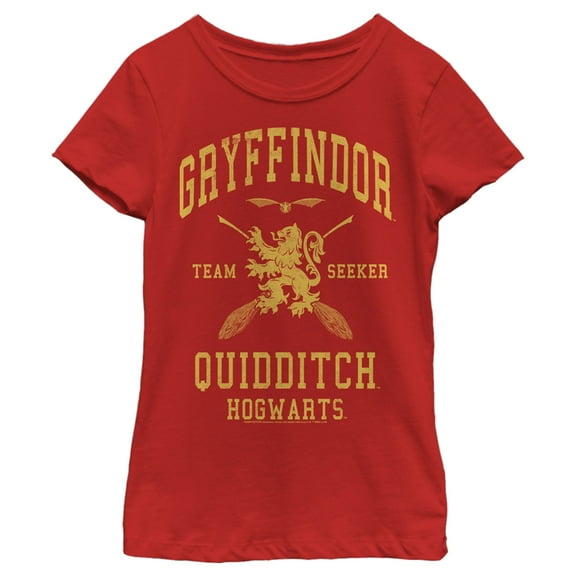 Girl's Harry Potter Gryffindor Quidditch Gold Team Seeker Graphic Tee Red X Small