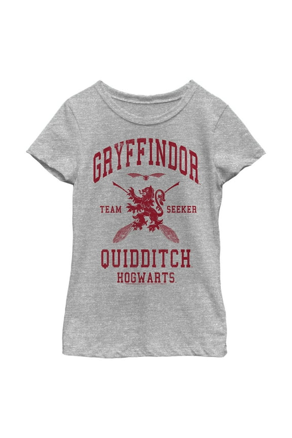 Girl's Harry Potter Gryffindor Quidditch Team Seeker Graphic Tee Athletic Heather Medium