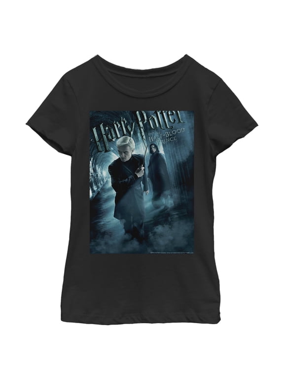 Girl's Harry Potter Half-Blood Prince Draco & Snape Poster Graphic Tee Black Large
