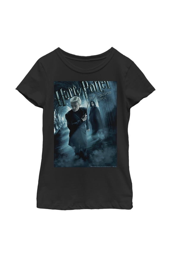 Girl's Harry Potter Half-Blood Prince Draco & Snape Poster Graphic Tee Black X Small