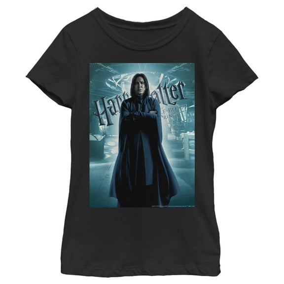 Girl's Harry Potter Half-Blood Prince Snape Poster  Graphic Tee Black Small