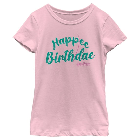 Girl's Harry Potter Happee Birthdae Logo Graphic Tee Light Pink Large