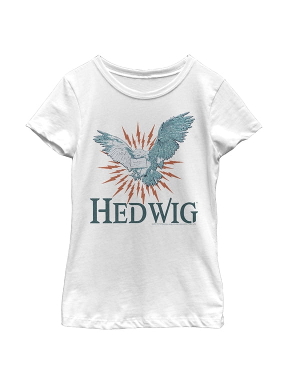 Girl's Harry Potter Hedwig Owl Flight Graphic Tee White X Large