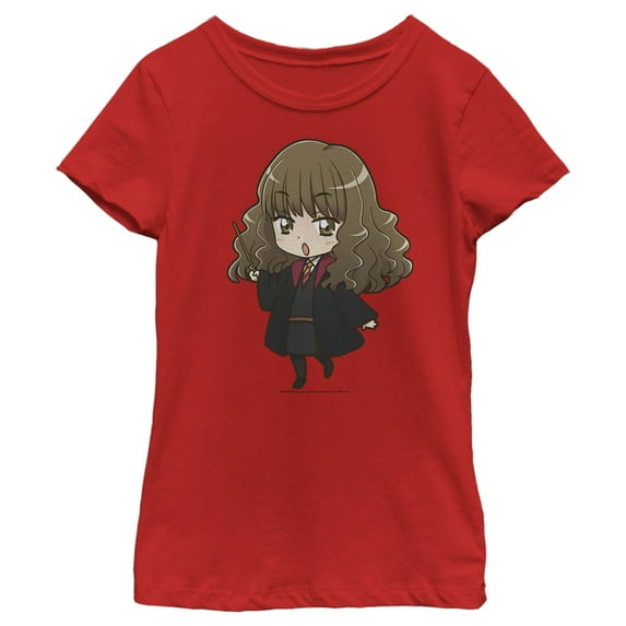 Girl's Harry Potter Hermione Cartoon Graphic Tee Red Medium