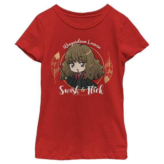Girl's Harry Potter Hermione Swish and Flick Graphic Tee Red Medium