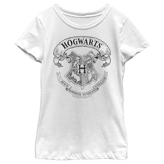 Girl's Harry Potter Hogwarts 4 House Crest  Graphic Tee White X Small