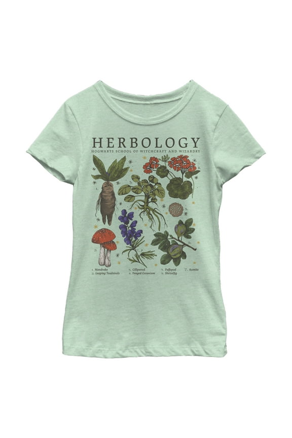 Girl's Harry Potter Hogwarts Herbology Graphic Tee Mint Large