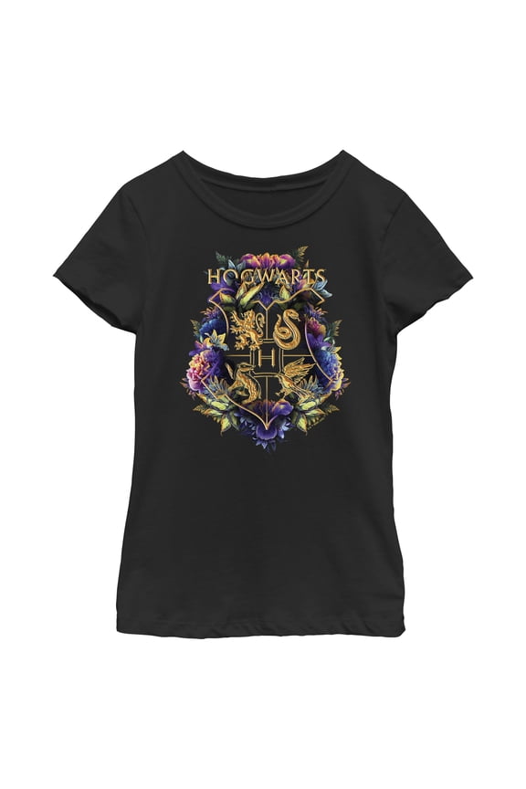 Girl's Harry Potter Hogwarts Plant Crest Graphic T-Shirt