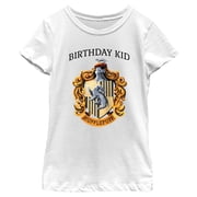Girls Harry Potter Hufflepuff Crest Birthday Kid Graphic Tee White Medium