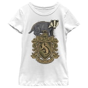 Girls Harry Potter Hufflepuff Crest Graphic Tee White Large
