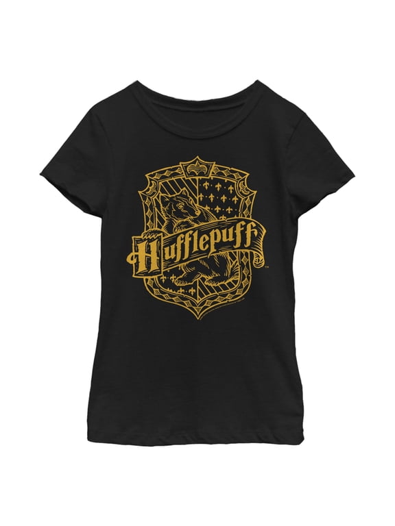 Girl's Harry Potter Hufflepuff Lined Crest Graphic T-Shirt