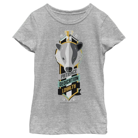 Girl's Harry Potter Hufflepuff Patience Dedication Loyalty Graphic Tee Athletic Heather X Large