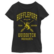Girl's Harry Potter Hufflepuff Quidditch Seeker Graphic Tee Black Small