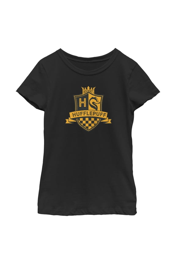 Girl's Harry Potter Hufflepuff Shield Graphic Tee Black X Large