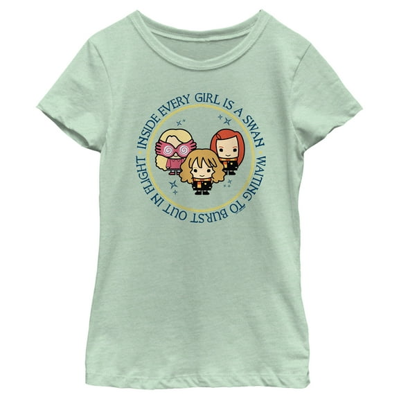 Girl's Harry Potter Inside Every Girl Is Swan  Graphic Tee Mint Small