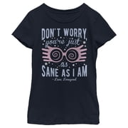 Girl's Harry Potter Just As Sane As Luna Lovegood Graphic Tee Navy Blue X Large