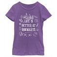 thumbnail image 1 of Girl's Harry Potter Life is Better at Hogwarts Icons  Graphic Tee Purple Berry Small, 1 of 4