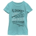thumbnail image 1 of Girl's Harry Potter List of Spells Graphic Tee Tahiti Blue X Large, 1 of 4