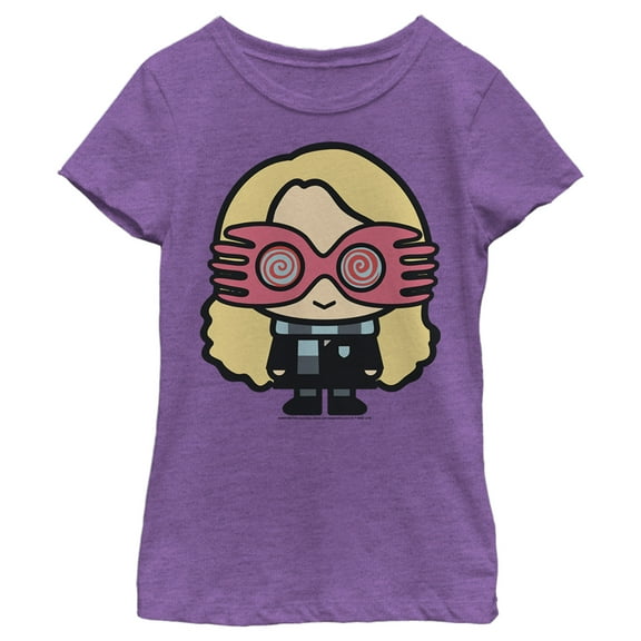 Girl's Harry Potter Luna Lovegood Cartoon  Graphic Tee Purple Berry Small