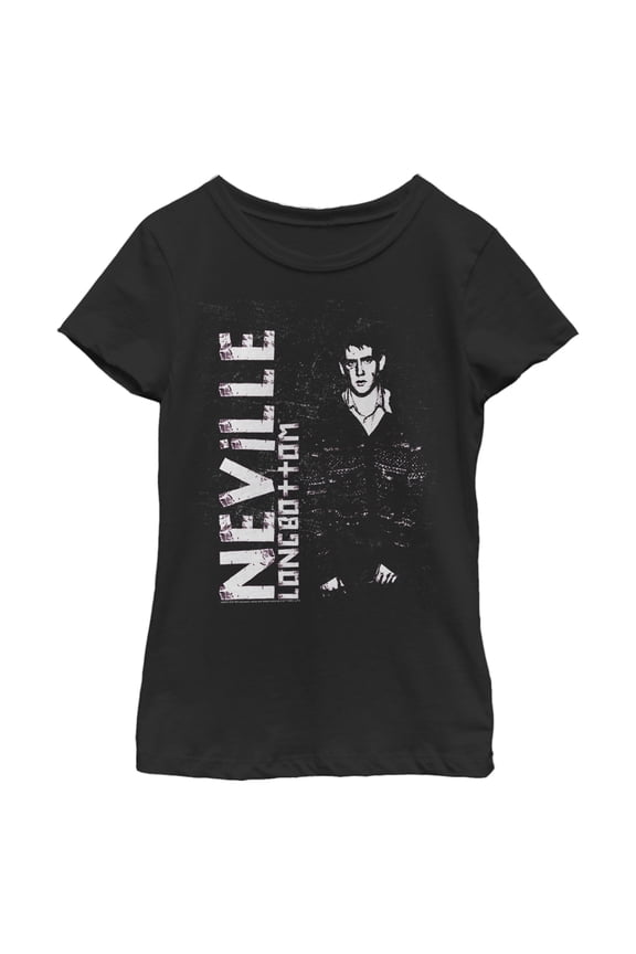 Girl's Harry Potter Nevillebottom Grunge Graphic Tee Black Large