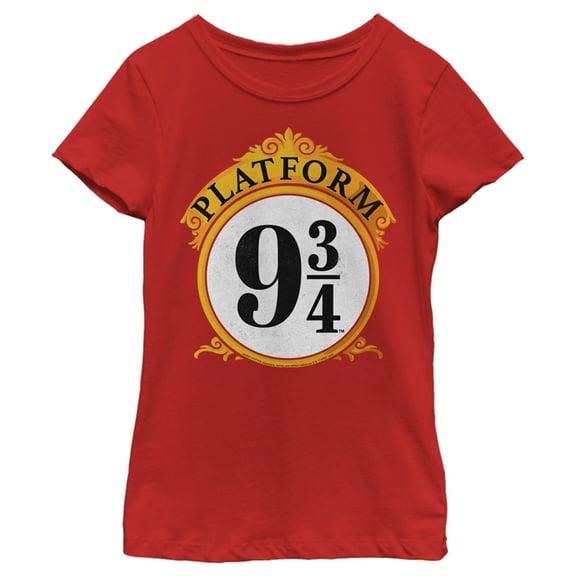 Girl's Harry Potter Platform 9 3/4 Graphic Tee Red Large