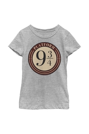 Girl's Harry Potter Platform 9 3/4 Logo Graphic Tee Athletic Heather Medium
