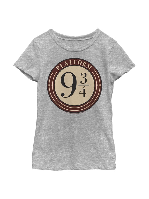 Girl's Harry Potter Platform 9 3/4 Logo Graphic Tee Athletic Heather Medium