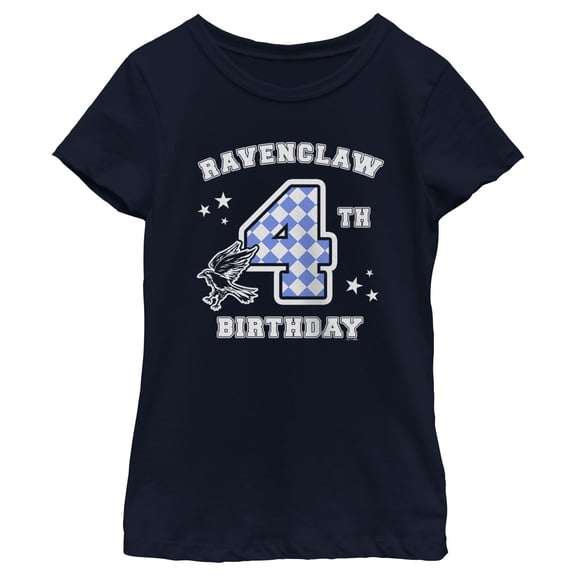 Girl's Harry Potter Ravenclaw 4th Birthday Graphic Tee Navy Blue X Large