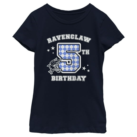 Girl's Harry Potter Ravenclaw 5th Birthday  Graphic Tee Navy Blue Small
