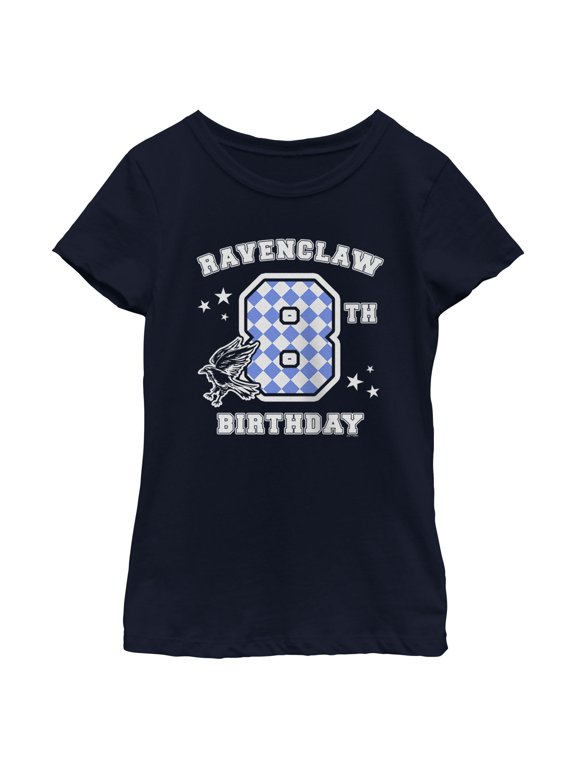Girl's Harry Potter Ravenclaw 8th Birthday Graphic Tee Navy Blue Large