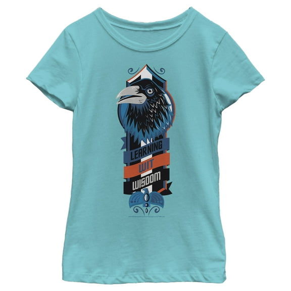 Girl's Harry Potter Ravenclaw Bird Emblem  Graphic Tee Tahiti Blue X Small