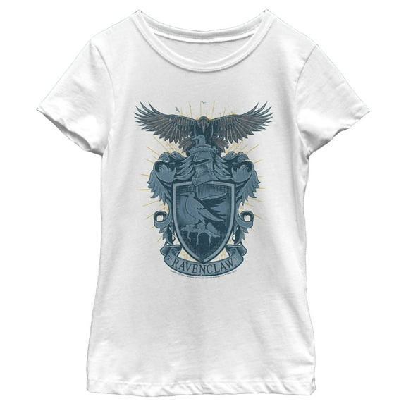 Girl's Harry Potter Ravenclaw Coat of Arms  Graphic Tee White Medium