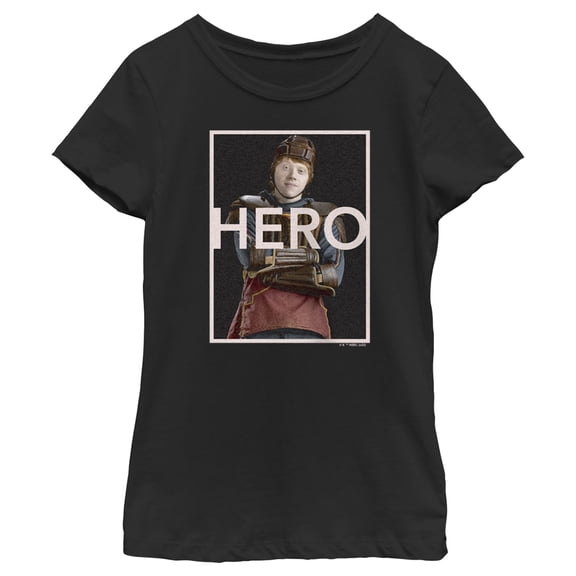 Girl's Harry Potter Ron Weasley Quidditch Hero Graphic Tee Black Large