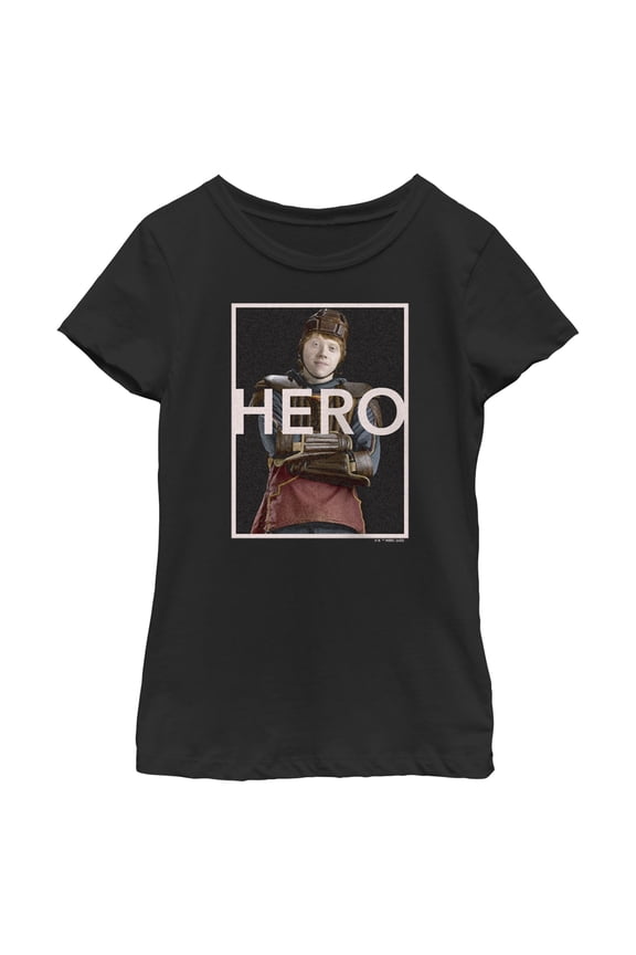 Girl's Harry Potter Ron Weasley Quidditch Hero Graphic Tee Black Medium