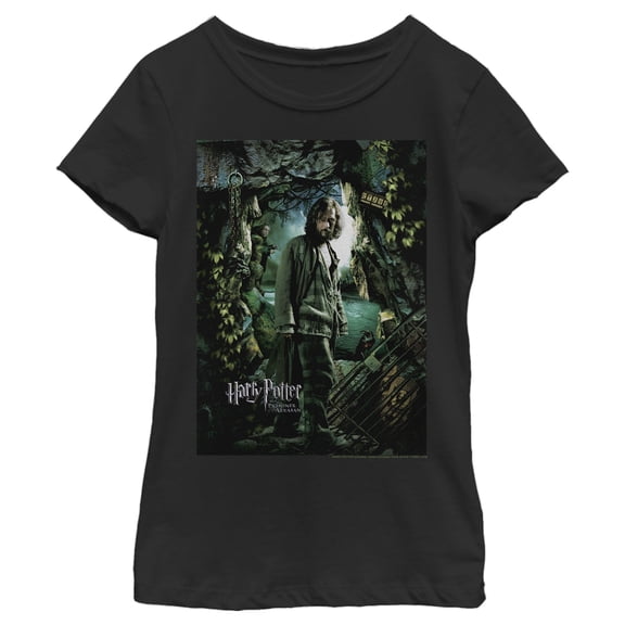 Girl's Harry Potter Sirius Azkaban Poster  Graphic Tee Black Medium