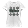 thumbnail image 1 of Girl's Harry Potter Slytherin Argyle Print Graphic Tee White X Small, 1 of 4